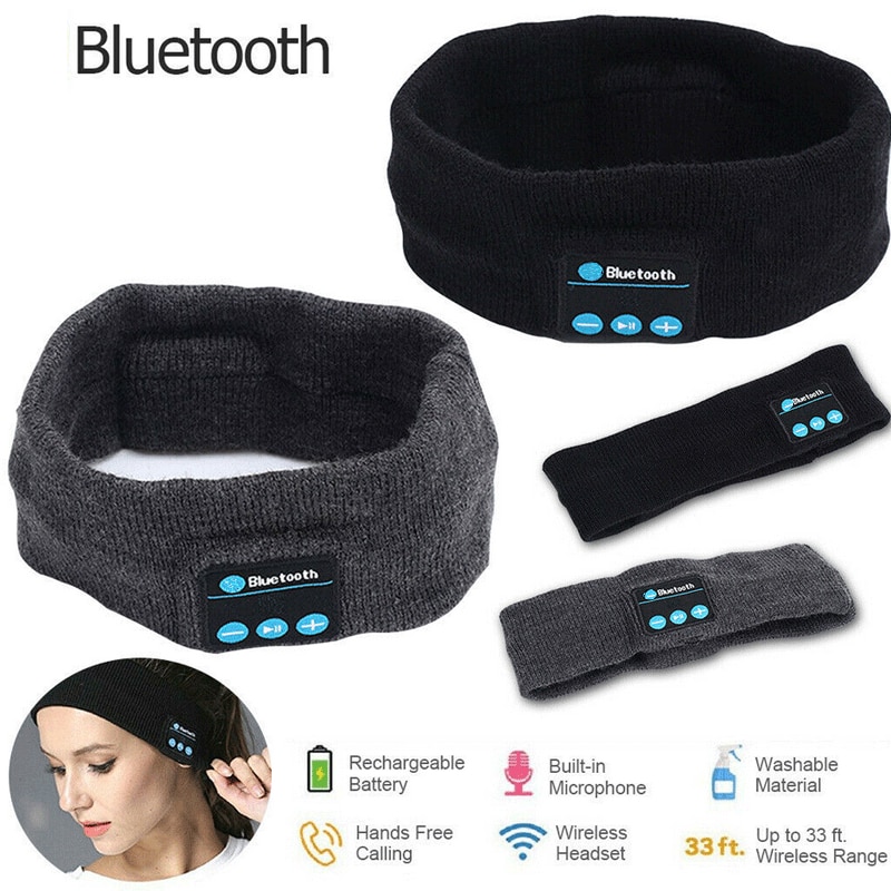 Draadloze Hoofdtelefoon Bluetooth Sport Hoofdband Hifi Oortelefoon Stereo Headset Slaap Oogmasker Speler Met Mic