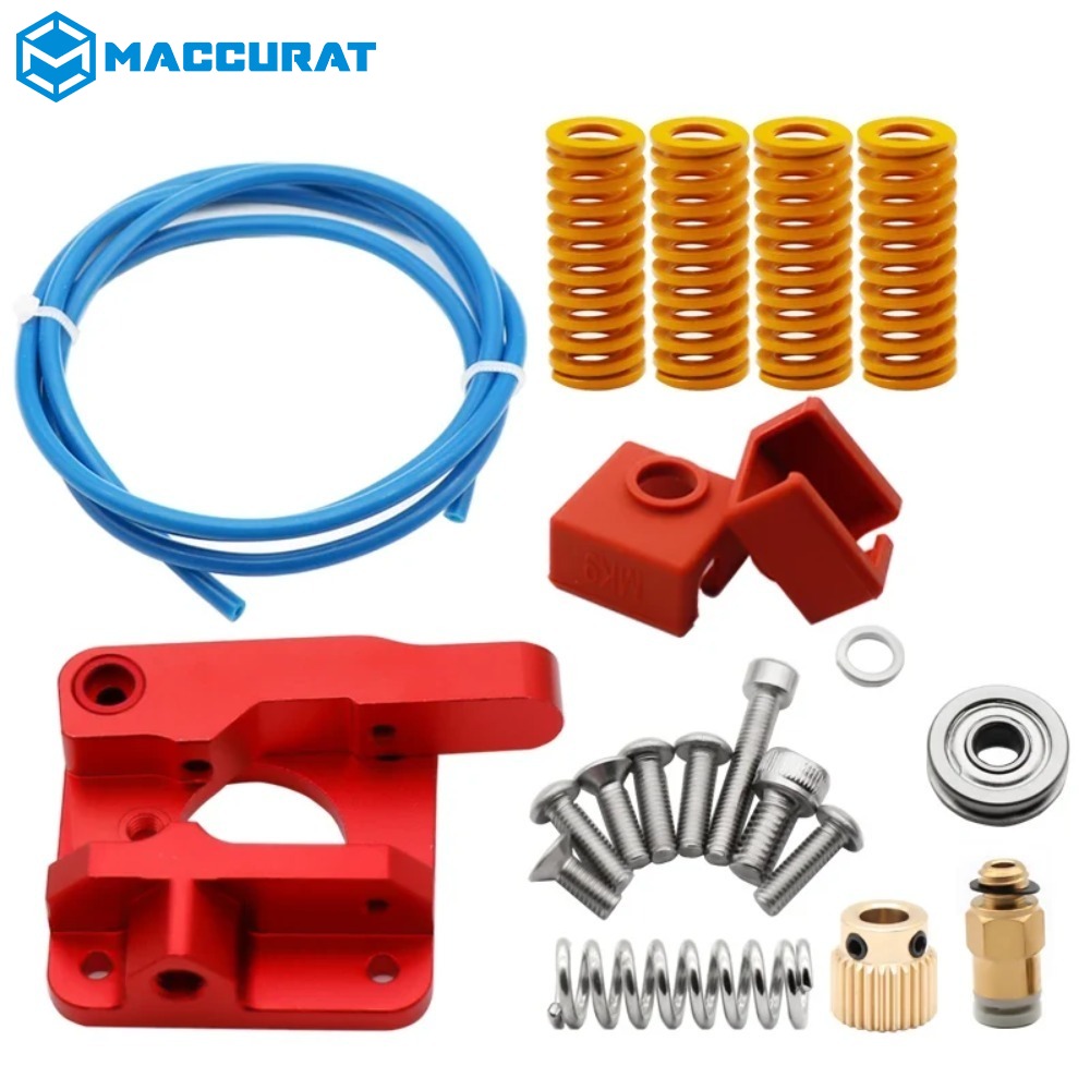 Impresora 3D extrusora Ender 3 CR10 de Metal remota de larga distancia mejorada + resorte de nivelación + tubo PETG + funda de silicona MK9 j-head: green