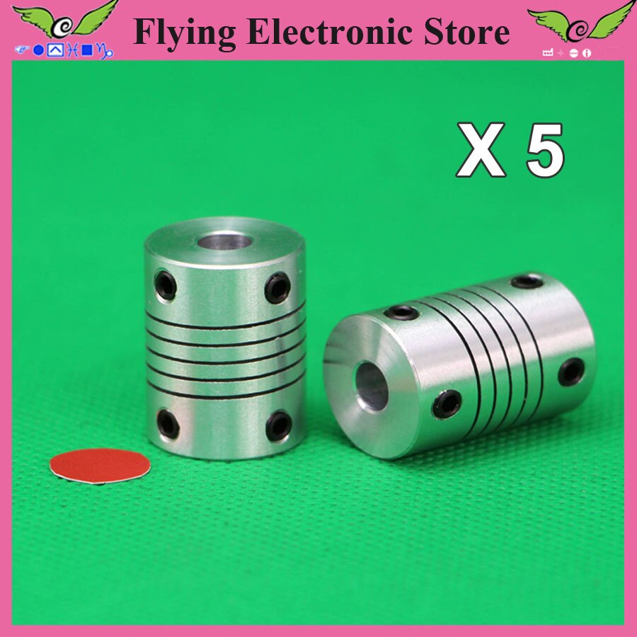 , 5pcs Shaft Coupler 6mm to 8mm Flexible Coupling Stepper Motor Connector 6x8mm for CNC Motor D18 L25