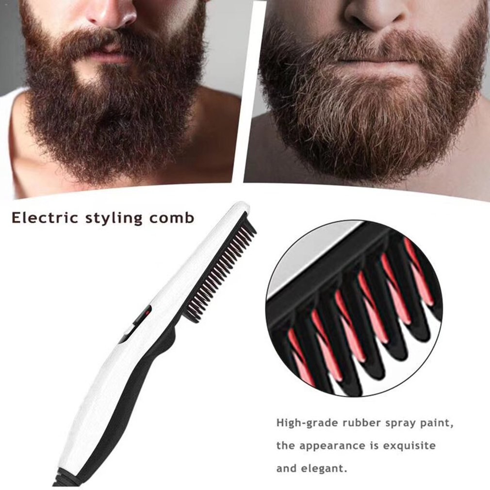 V2 Quick Hair Styler for Men Curling Iron Side Straighten Salon Hairdressing Comb Styling Brush