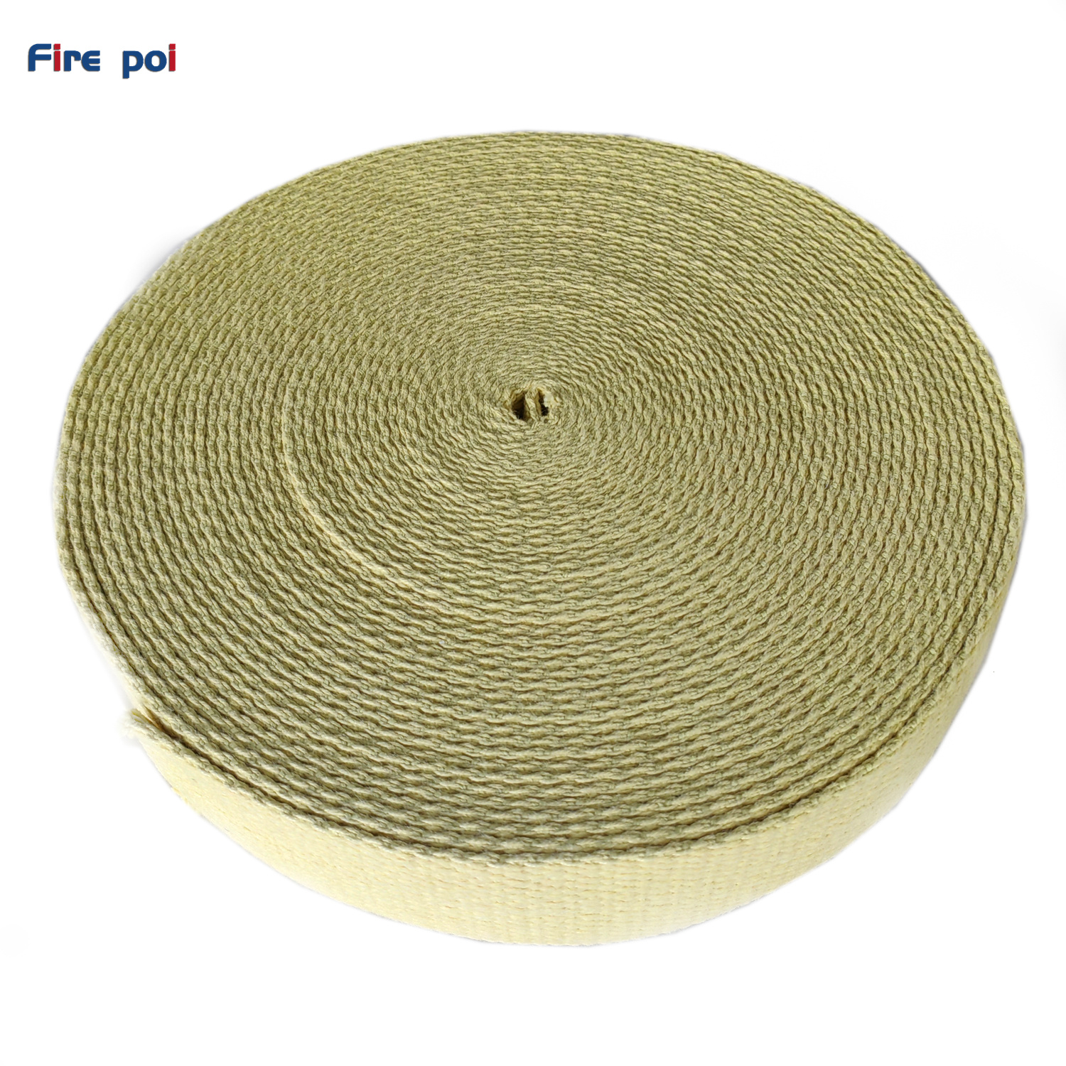 Mecha plana de Kevlar de 3mm de espesor de 50mm de ancho de cinta de utilería artística de flujo de fuego resistente a altas temperaturas, mecha plana de Kevlar 100% pura de 2 pulgadas