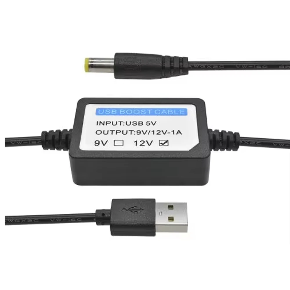 Usb til dc konverteringskabel 5v to 12v/9v 1a spændings-step-up-kabel booster strømkonverter adapter tilslutning han 1.3m usb opladning