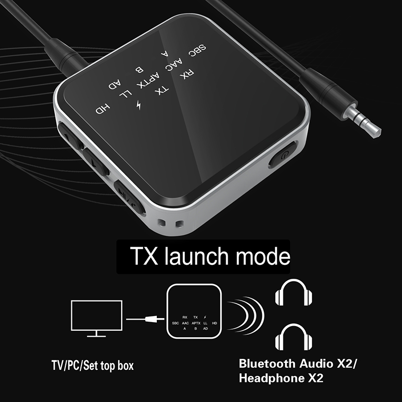 Qualcomm aptX-LL/HD Low Latency Bluetooth 5.2 Audio Receiver Transmitter Handsfree Wireless Stereo Music Adapter Multipoint