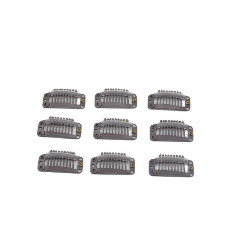 Peigne à 9 dents en acier inoxydable, Clip de perruque pour tissage/tissage à la Machine, accessoires d&#39;extensions de cheveux, 3.2cm, 50 pièces/sac