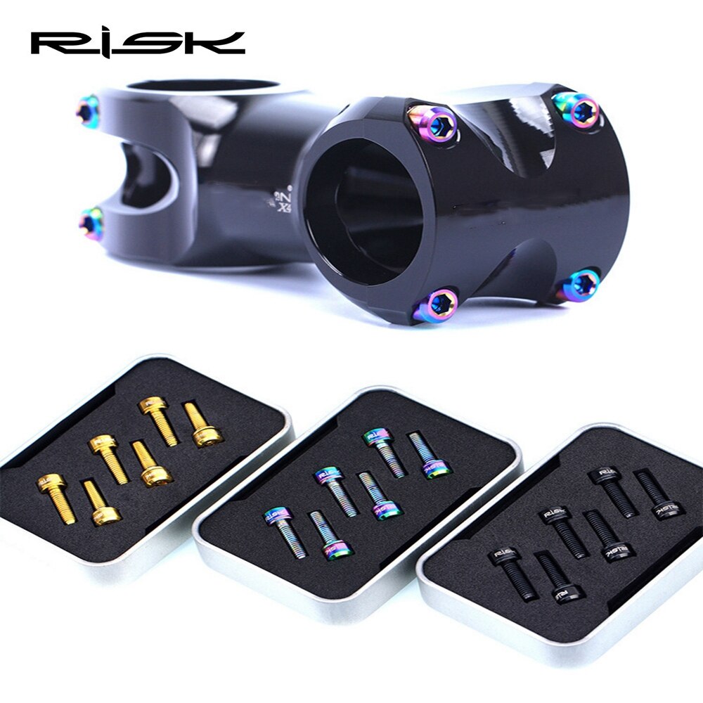 6 stuks  m5 x 18mm/ m5 x 20mm stuurpenbouten schroeven met ring ultralicht stuur mtb stuur titanium bout ringen fiets fietsonderdelen