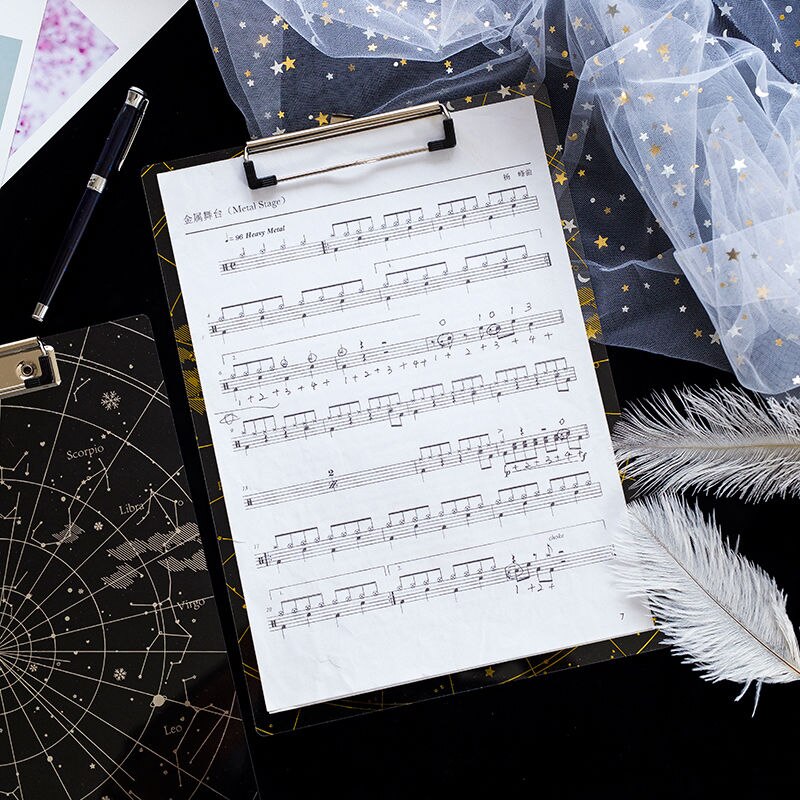 Acryl Transparent Star Sky File Clip Board North Star Map A4 Test Paper Clip Writing Pad Paint Pad Board File Fold