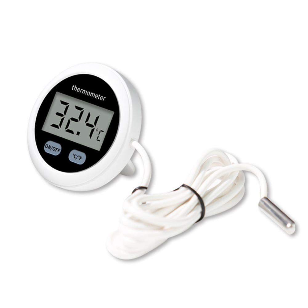 Termómetro Digital LCD, Mini termómetro redondo de temperatura, Sensor, Monitor para acuario, pecera, 50 ~ + 110 ℃