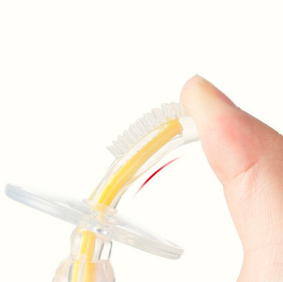 Brosse à dents en Gel de silice pour bébé, protège-dents souple avec plaque de déflecteur