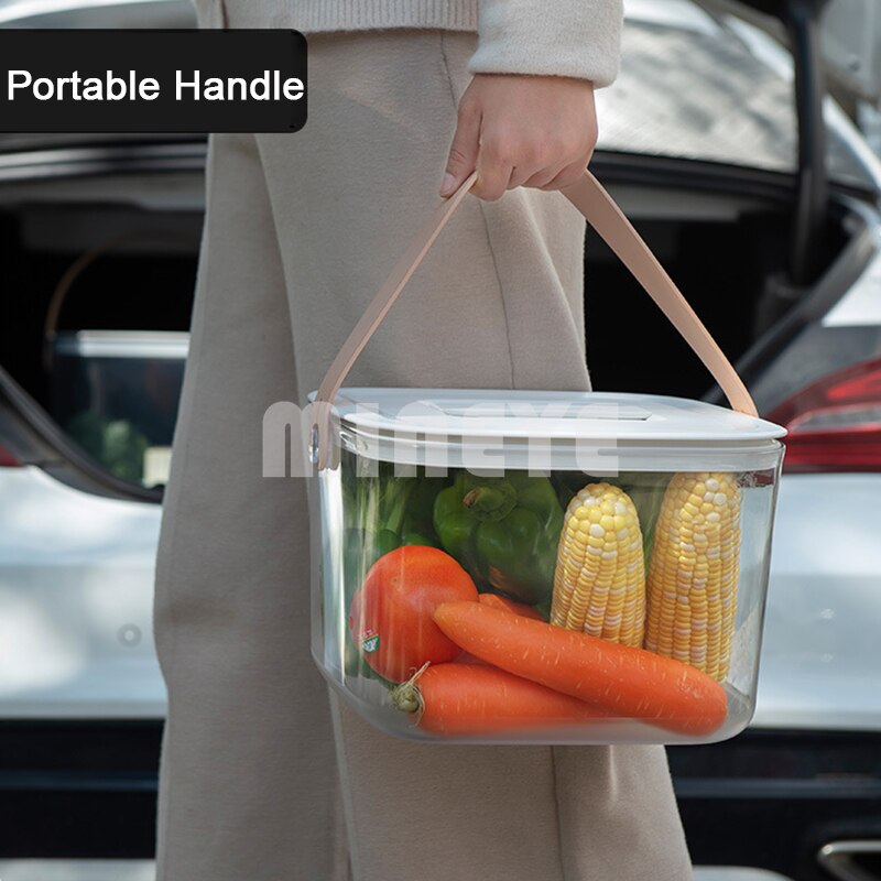 Large Airtight Food Container Plastic Transparent Rice Flour Bin Kitchen Pantry Bulk Food Storage Box with Portable Handle