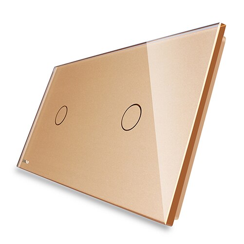 Livolo Luxe White Pearl Crystal Glass, 151Mm * 80Mm, Eu Standaard, dubbele Glass Panel Voor Muur Schakelaar, VL-C7-C1/C1-11: Golden