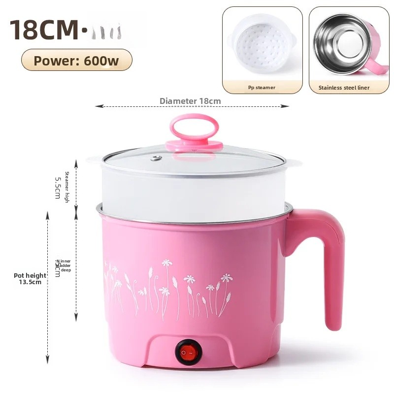 Multifunktionell elektrisk spisgryta liten kraftfull non-stick-gryta i rostfritt stål för kontorsbruk hushållsapparater 220v