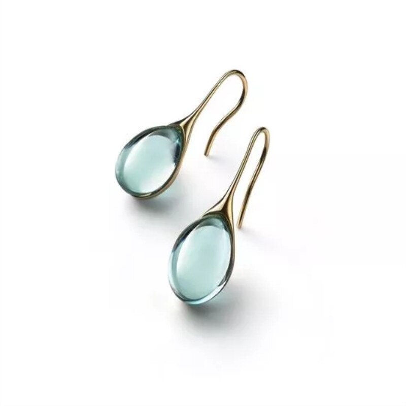 Kleur Ingelegd Water Glass Stone Oorbellen Met Overdreven Persoonlijkheid Voor Vrouwen Sieraden: Photo Color 2
