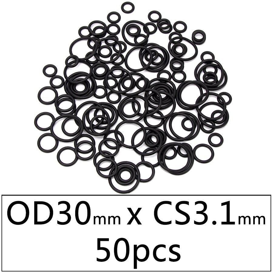 50 stück nbr-nitrilkautschuk-dichtungs-o-ringe, dichtungsersatz,  od 15mm-35mm cs 3.1mm schwarze unterlegscheiben  s86 diy-zubehör: Dq30 x 3.1 x 50