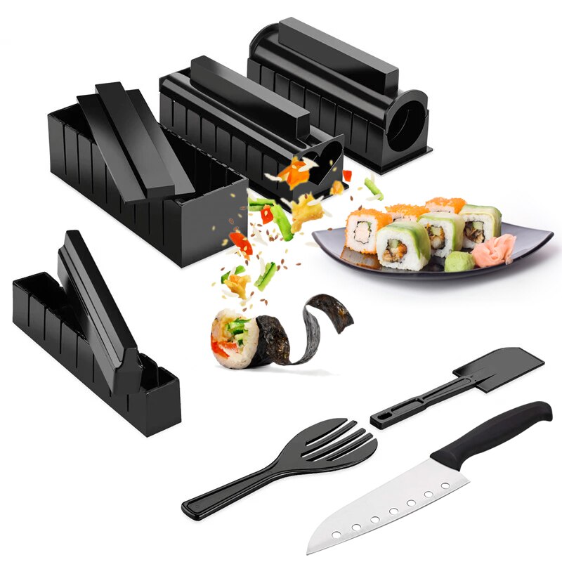 Ustensile de cuisine pour Sushi rapide, rouleau de riz, moule, outils pour rouler la viande végétale, Kit de fabrication de Bento Onigiri Nori, ensemble de cuisson