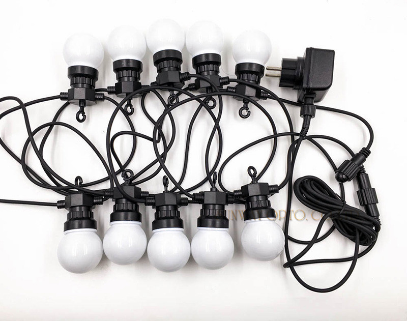 Guirlande lumineuse vintage, 15m, 20 ampoules, guirlandes féeriques de noël avec 75LED pour patio extérieur