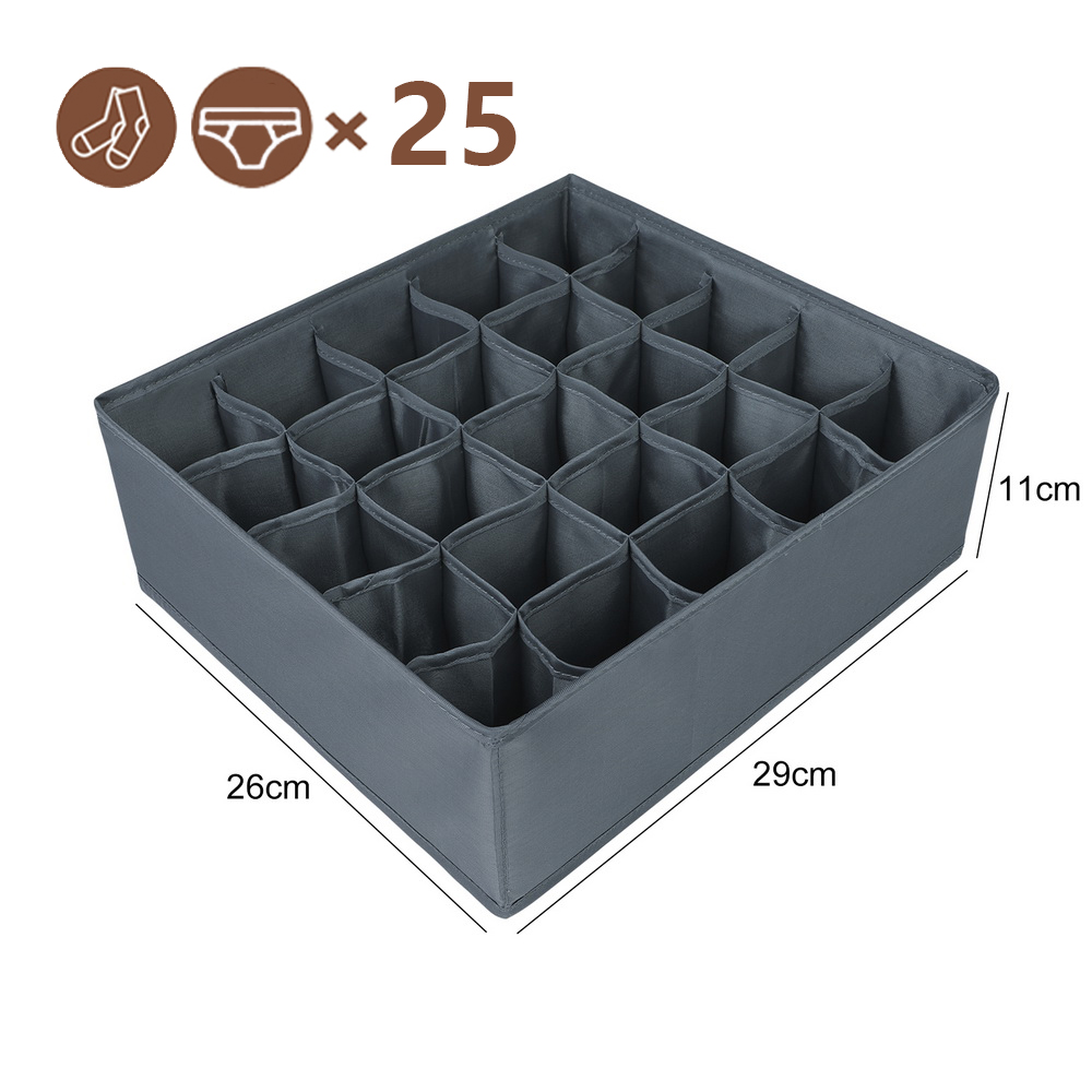Sokken Organizer Ondergoed Bh Opbergdoos Kast Lade Organizer Voor Kleding Stropdassen Garderobe Organizer Kast Separator: Donker Kaki