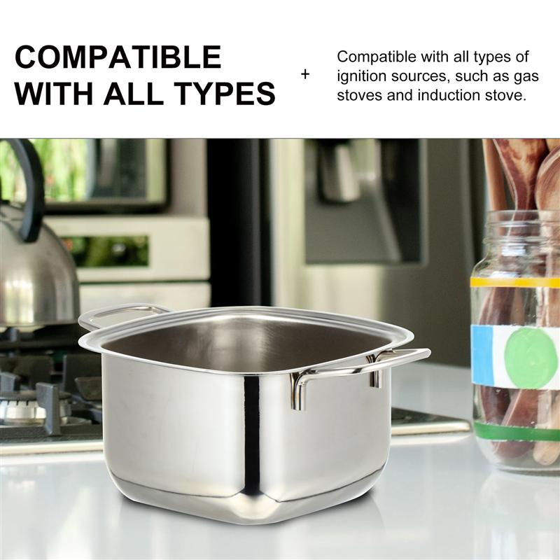 Olla de cocina de acero inoxidable, multifuncional, sin tapa, 1 ud.