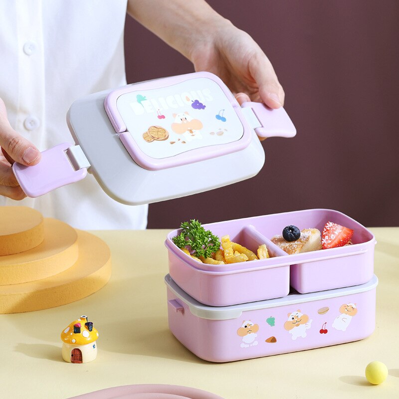 Portable Lunch Box For Girls School Kids Plastic Picnic Bento Box Microwave Food Box With Compartments Storage Containers