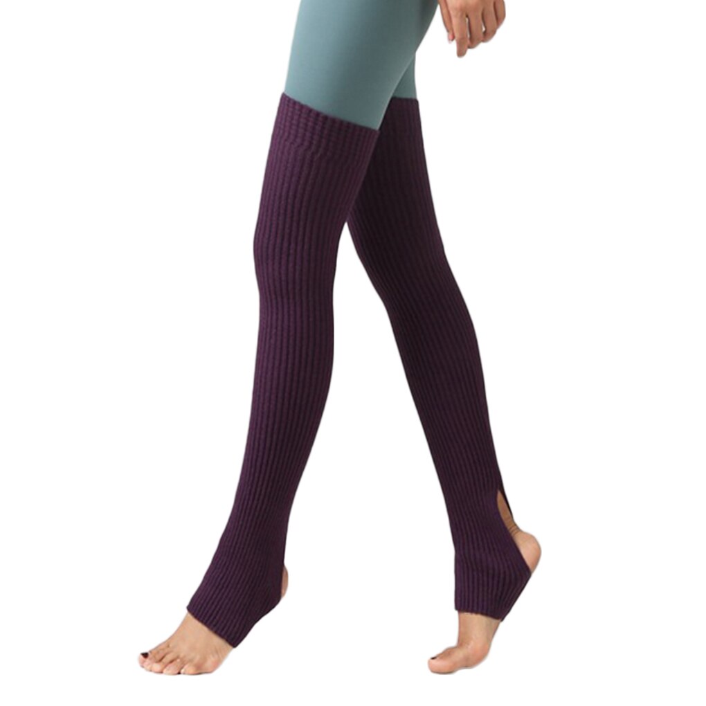1 par kvinder piger benvarmere sokker lange fodløse sokker vinter efterår dans yoga balletstrømper: Nr. .2