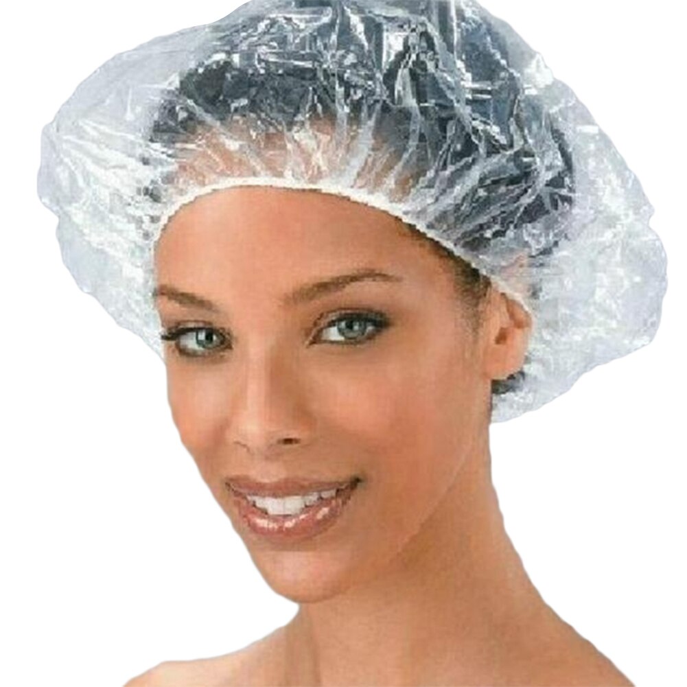 50Pcs Elastic Waterproof Adults Shower Bathing Cap Disposable Spa Home Hair Hat Waterproof Elastic Disposable