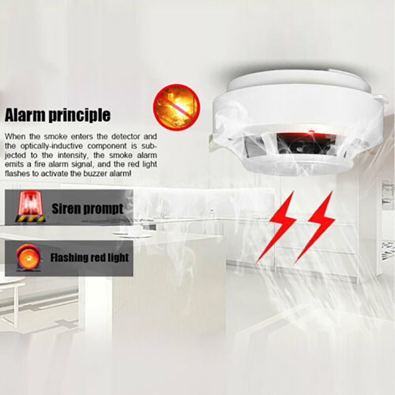 Independent Alarm Smoke Fire Sensitive Detector Home Security Wireless Alarm Smoke Detector Sensor Fire Equipment