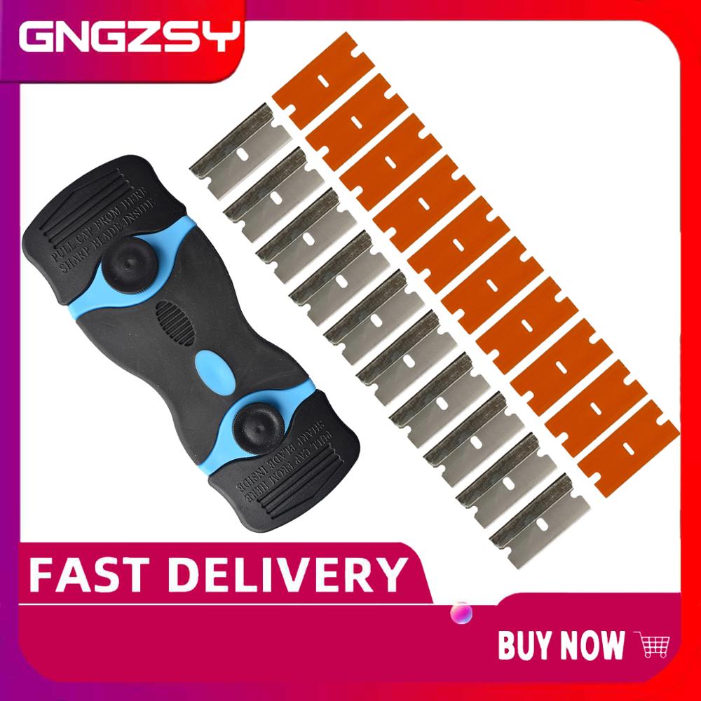 Glue Sticker Remover Cleaning Razor Scraper Plastic Steel Blade Carbon Fiber Vinyl Wrap Film Window Clean Squeegee E21