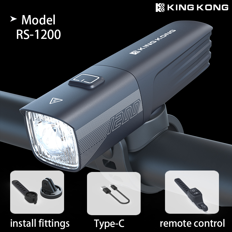 king kong Bicycle night riding lights rechargeable battery replacement riding lights no glare: WHITE