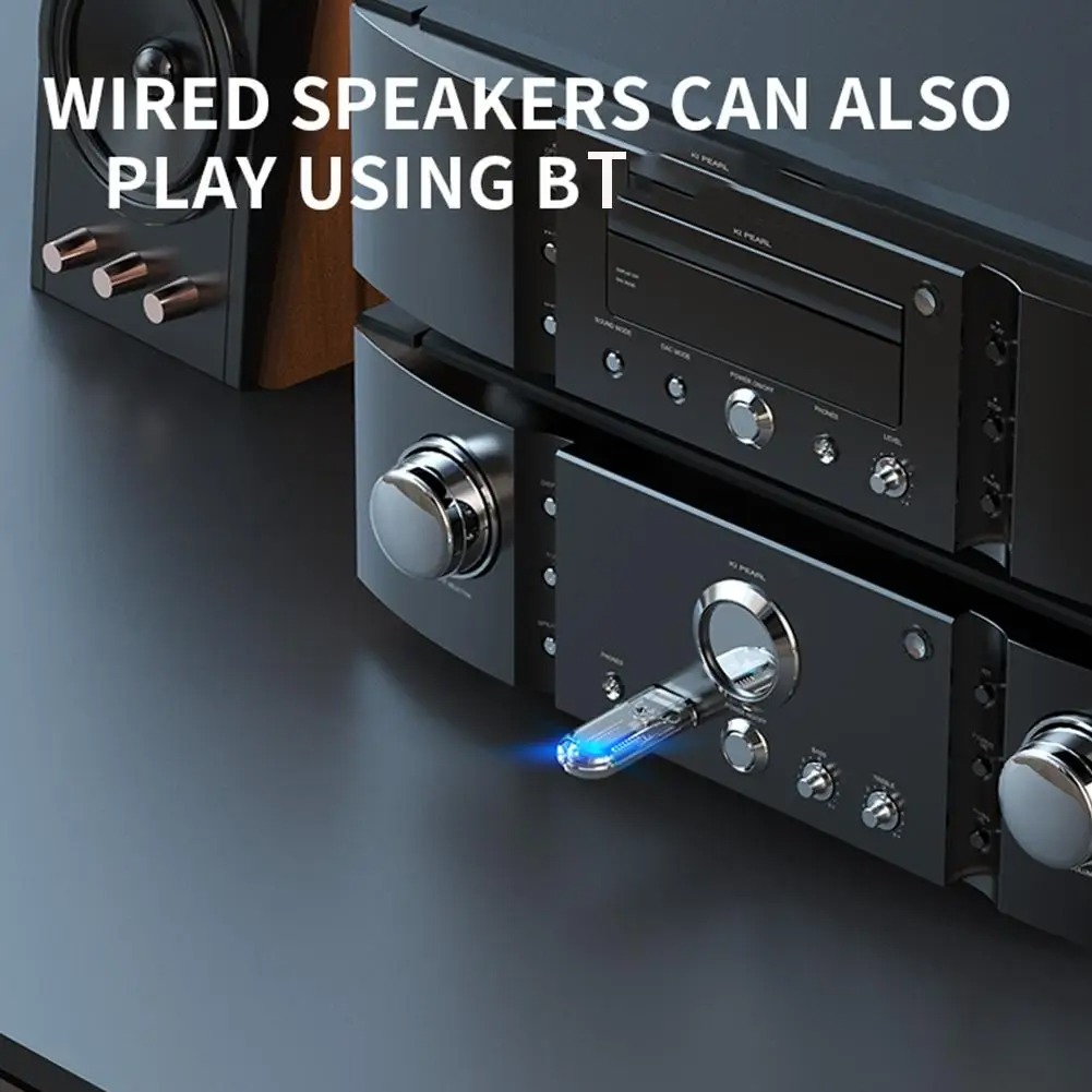 USB Bluetooth 5.3 Receiver USB Dongle Wireless Bluetooth Audio Adapter Bluetooth Audio Receiver Hands-free Call For Car Speaker