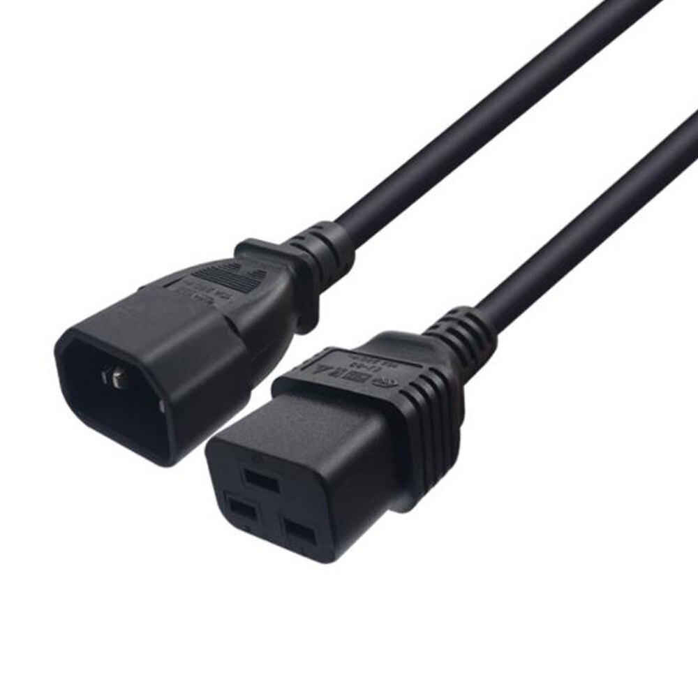 Black 1.0M 2.0M 3.0M PVC Copper IEC320 C13 C14 C15 C19 C20 extension power cord 10A / 16A charging cable: 1.8M C14 to C19