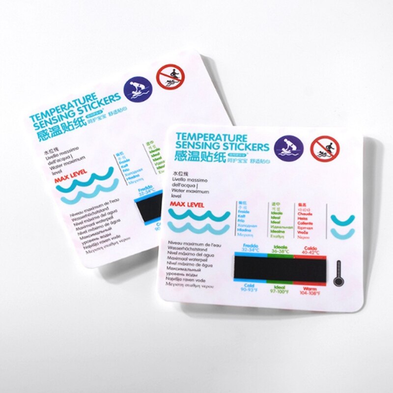 Tarjeta de termómetro de agua, tarjeta de medición de temperatura del agua, herramienta de baño de Casa para baño de bebé, bañera infantil, 10 Uds.