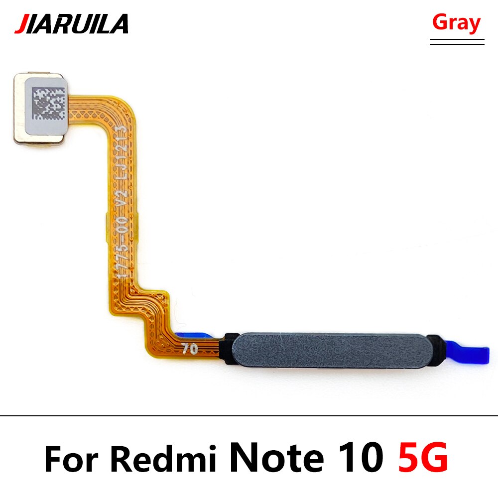 Câble flexible de remplacement pour Xiaomi Redmi Note 10 Pro, 5G, bouton accueil, capteur d'empreinte digitale, identification tactile: Note 10 5G Gray