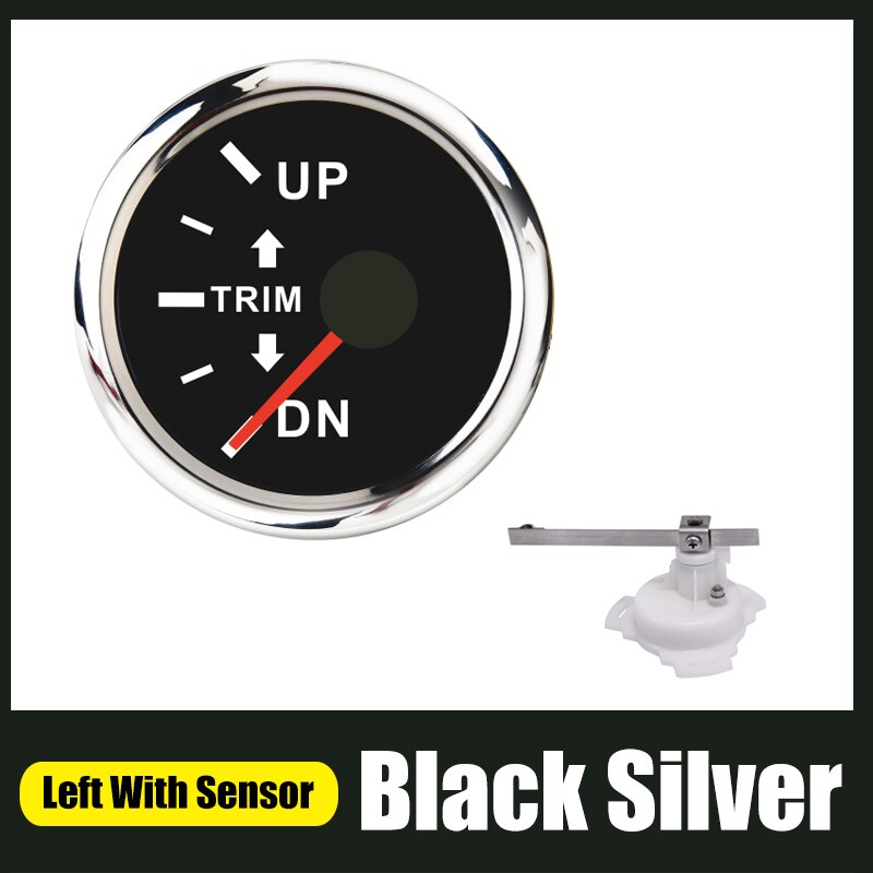 52mm trimmen Messgerät Für Stiefel Außenbordmotor hoch-DN Rechts Seite trimmen Meter 0-190 Ohm Mit verrotten Hintergrundbeleuchtung 12V/24V Edelstahl Lünette: BS-links-Sensor