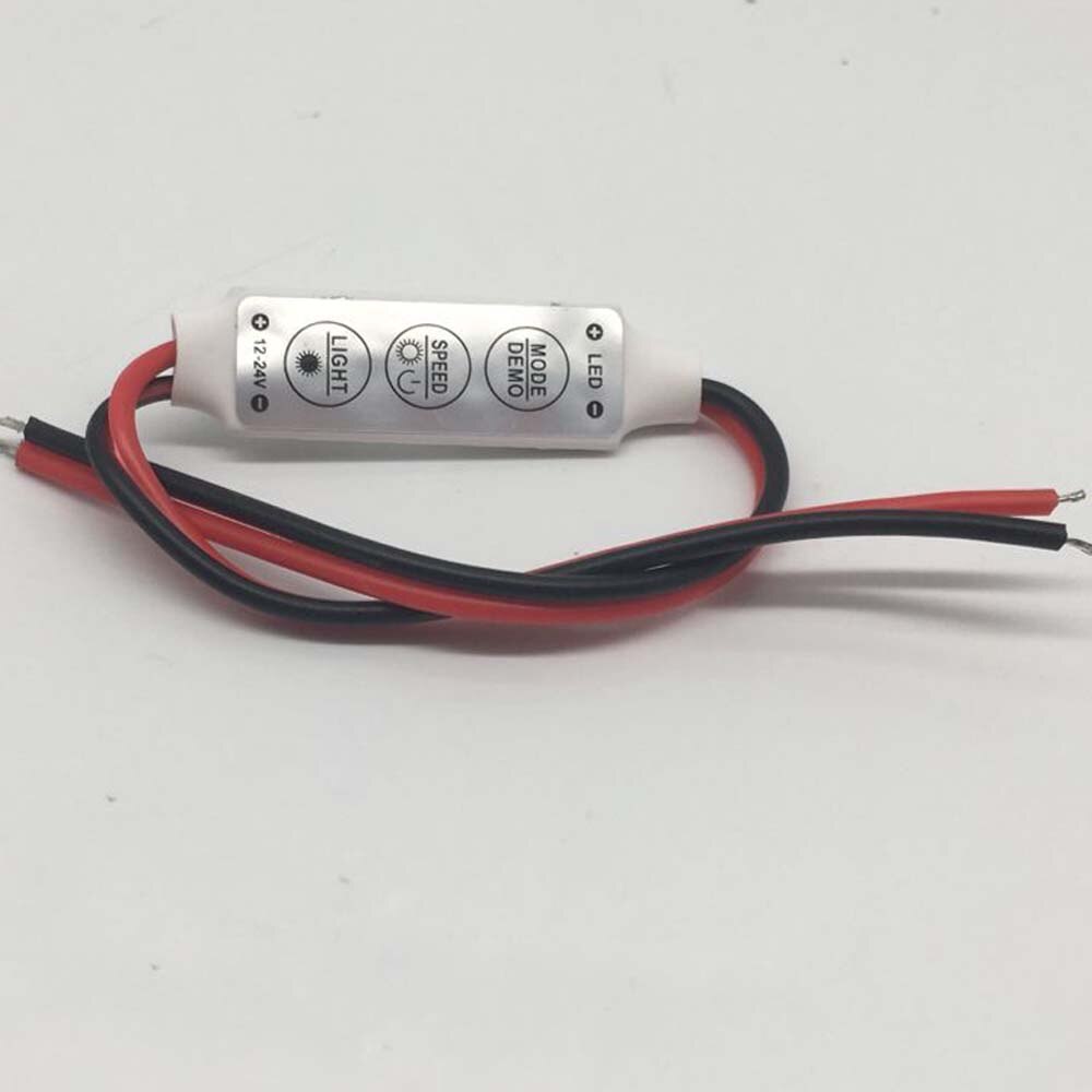 12v-24v mini 3 nøkler enfarget ledet kontroller lysstyrke mørkere til ledet 3528 5050 stripe lys