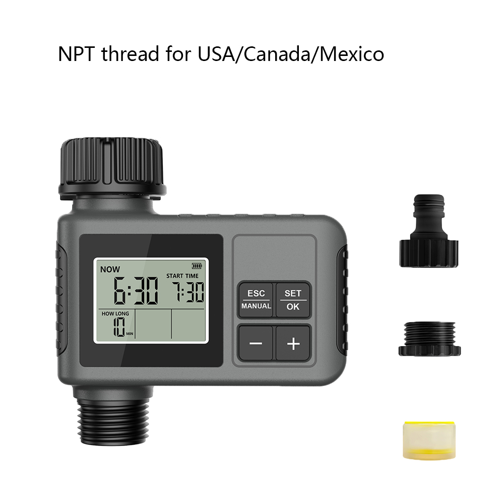 INSOMA Automatic Water Timer Intelligent Irrigation Watering System Sprinkler Timer Garden Programmer Equipment LCD Display IPX5: Blue