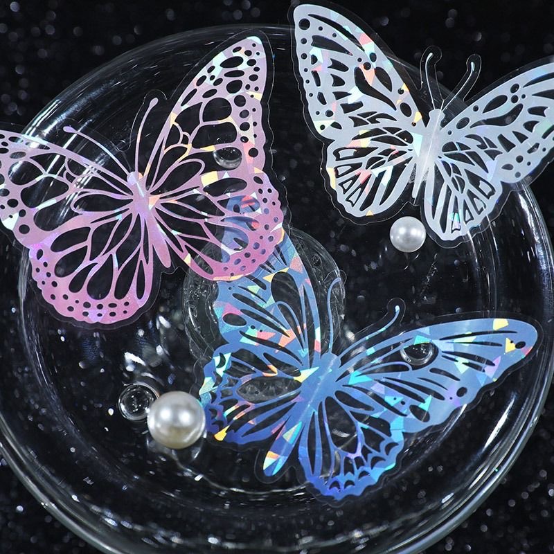 3D Stamping PET Shell Light Sticker Butterfly DIY Butterfly Cake Decoration Party Supplies Butterfly Cake Ornaments