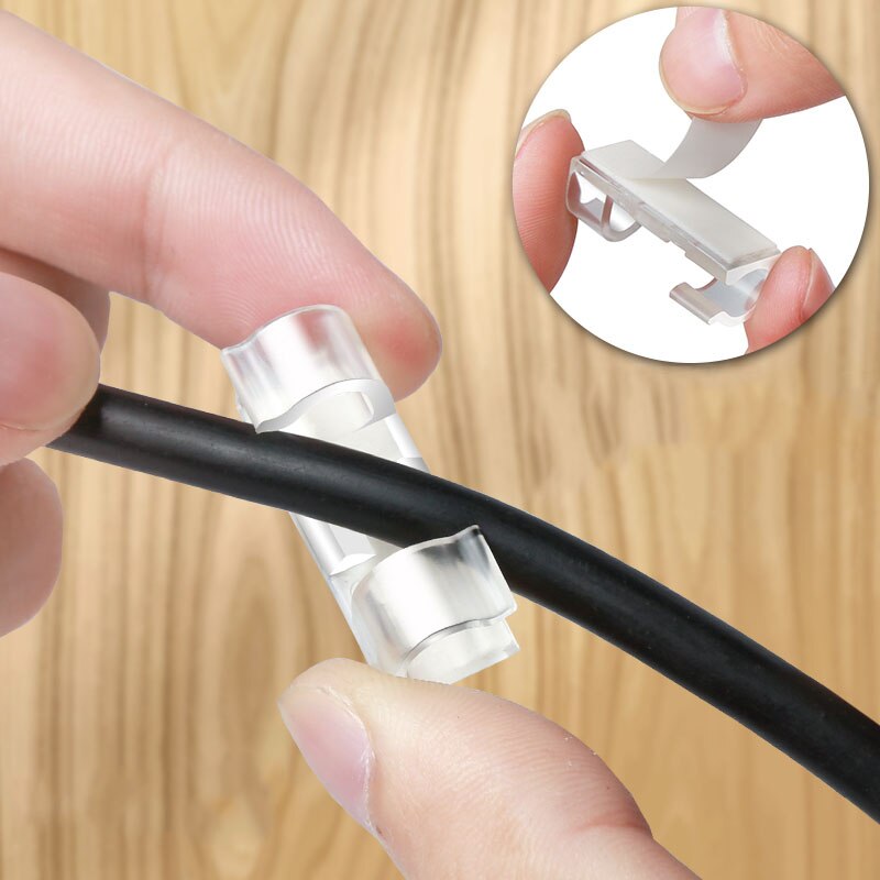 Kabel Clips Desktop Organizer Zelfklevende Cord Management Draad Houder Data Telefoonlijn Kabelhaspel Mouw 20/16Pcs