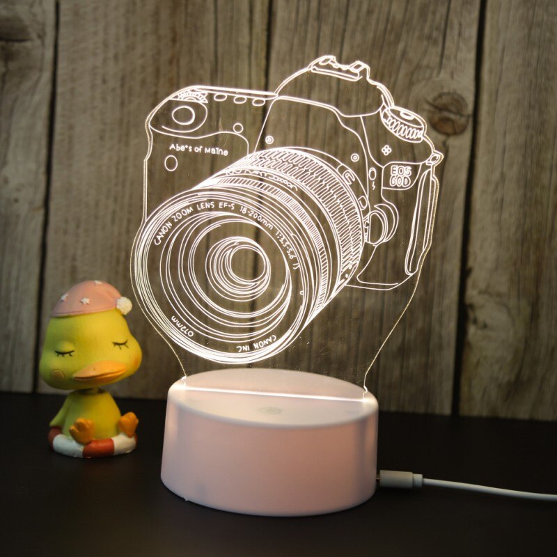 3d acryl usb led nachtlampjes voor op tafel, slaaplamp, thuiskantoor, wereldbol, kinderkamer, valentijnsdagdecoratie: D