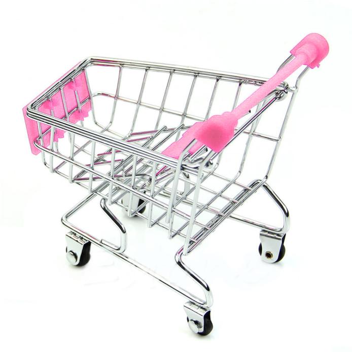 Mini Supermarkt Handkarren-einkaufen Dienstprogramm Warenkorb Modus Lagerung Rosa freundlicher Warenkorb Lagerung Karikatur Spielzeug Für Art 20: Rosa