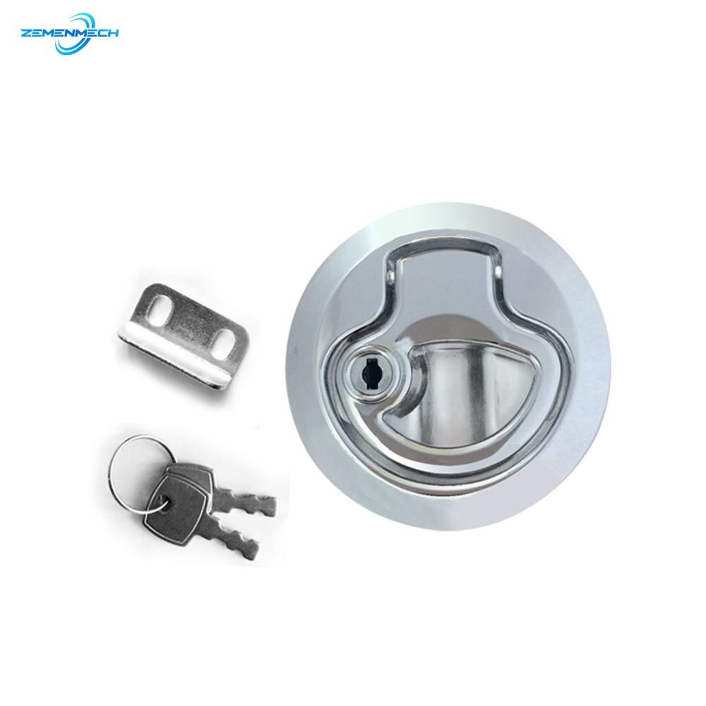 Zemenmech Zinc Alloy Chrome Finished Flush Latch Flush Pull Latches Slam Lift Handle Deck Boat Accessories Marine Hardware Kayak