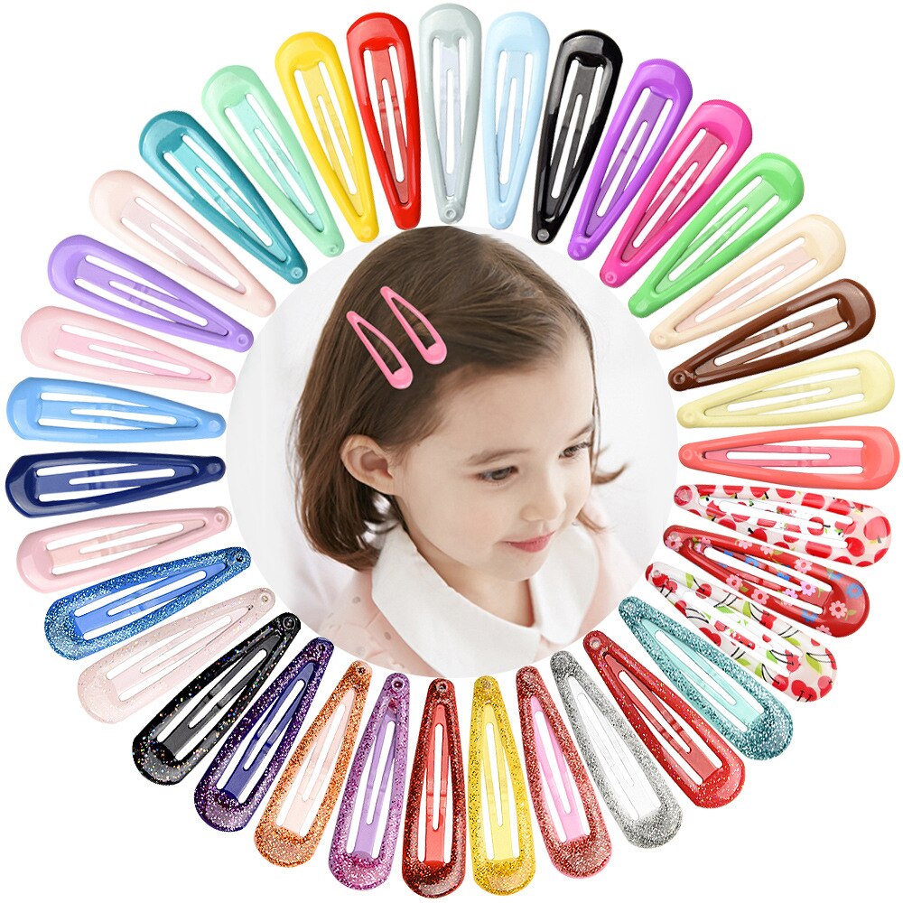 Barrettes à cheveux en métal de 5cm, 20 pièces, épingles à cheveux, BB, couleur, pour femmes, enfants, filles, accessoires de style