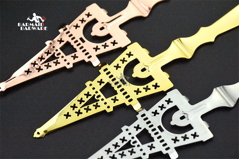 Cuillère à Absinthe cuillère en acier inoxydable 304 | Ustensiles de Bar, cuillère à Cocktail, Absinthe tasse en verre, cuillères à filtre