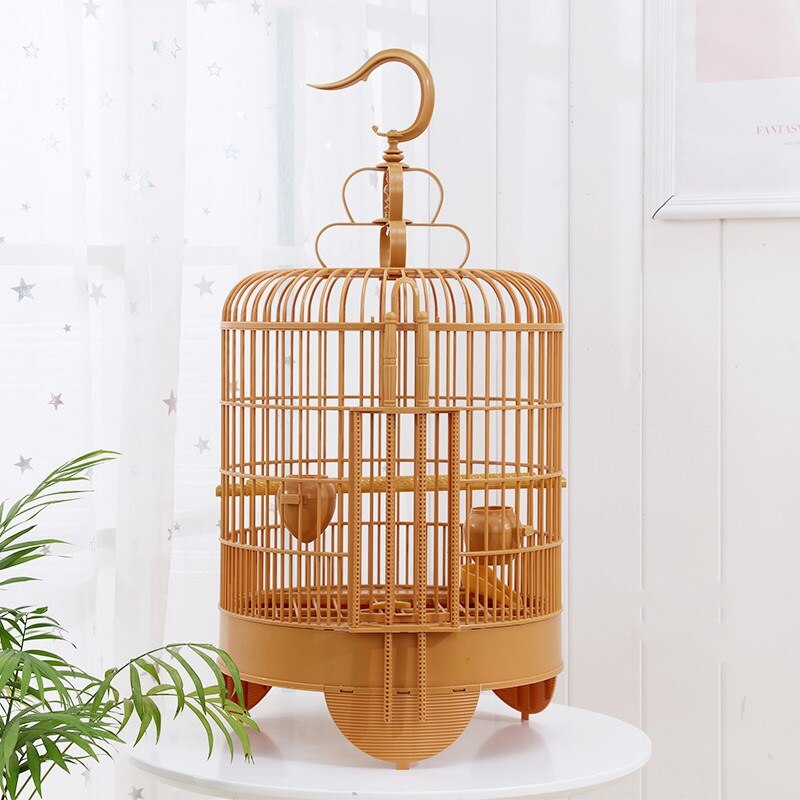 Hanging Bird Cage Plastic Bird Travel Carrier Cage Indoor Outdoor Bird Nest with Rolling Stand for Parrots Conures Lovebird