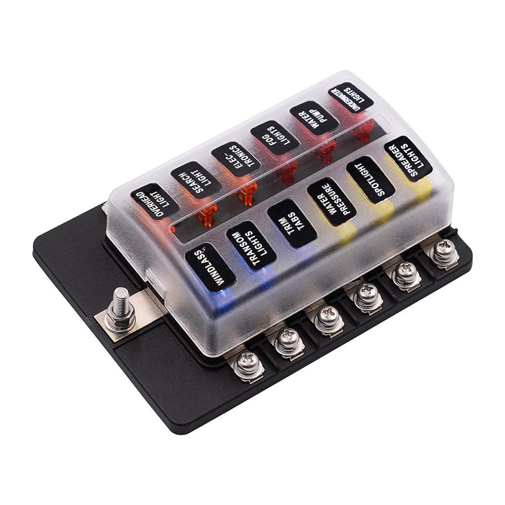 Zekeringkast Met Led Indicator Schroef Terminal Blok Gewijzigd Zekeringkast Houder Verzekering Insert 12 Road Camper Rv: Ivoor