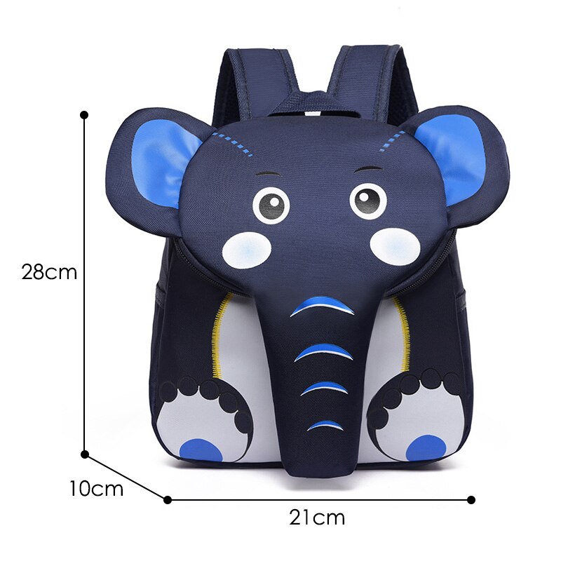 Elephant School toddler Backpack for Children Cute 3D Animal Kids School Bags Boys Girls Schoolbag plecak szkolny: Other