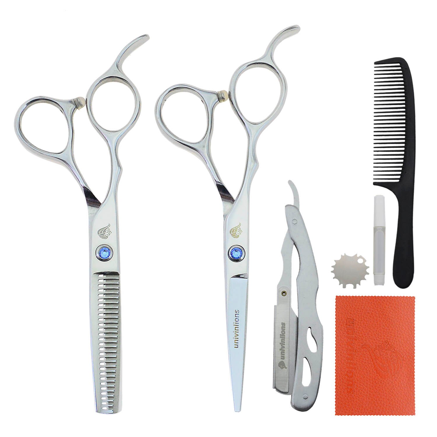 5.5/6.0 " avec rasoir ciseaux à cheveux pour gaucher ciseaux de coiffure pour gaucher ciseaux pour gaucher ciseaux pour gaucher kit de barbier: 5.5 pouces