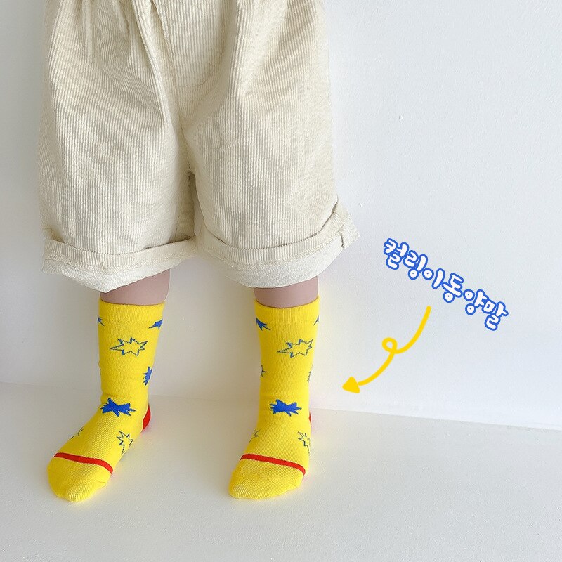 neue freundlicher Socken für Mädchen Jungen Besatzung Baumwolle Nette aufbringen Baby vier Jahreszeiten einstellen