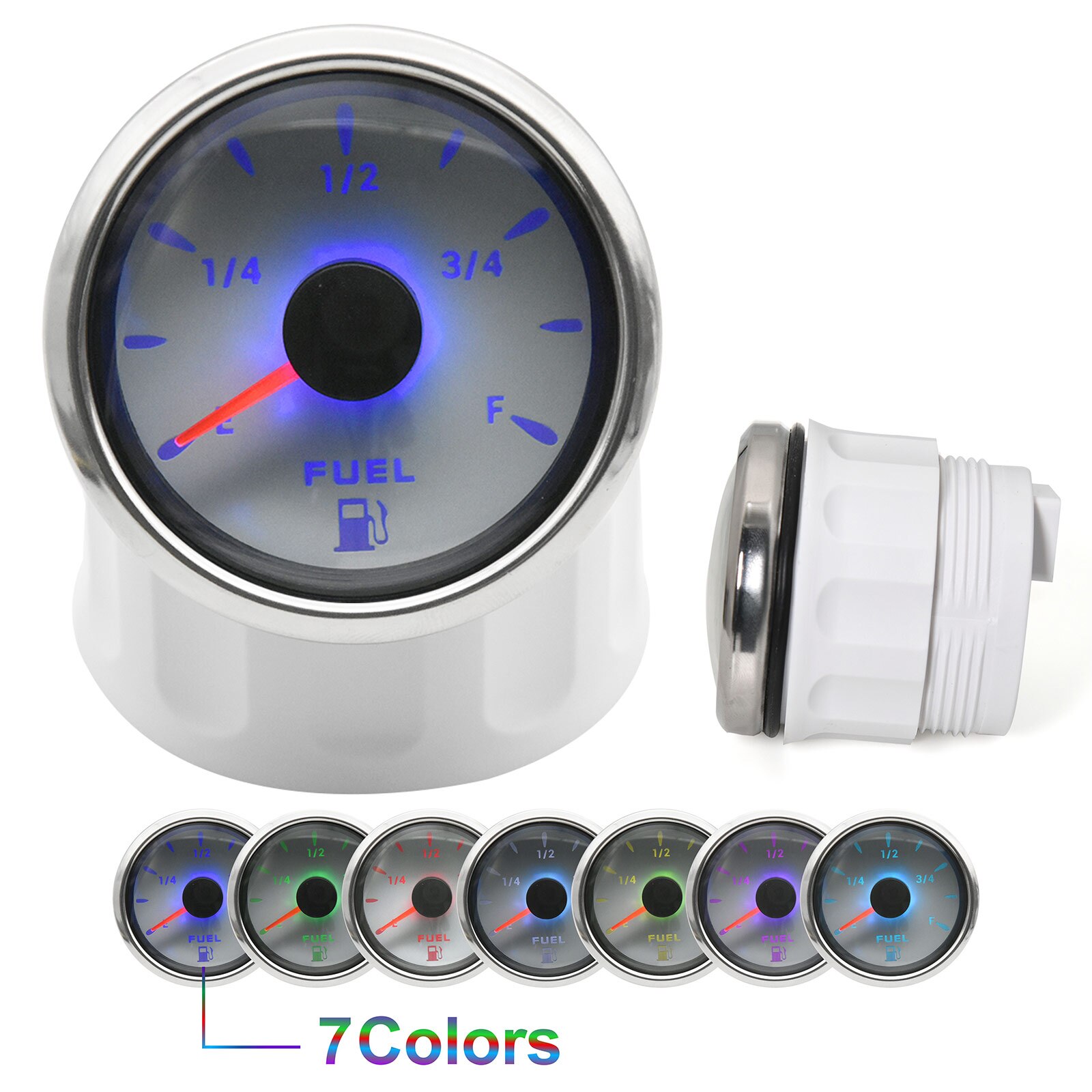 AD 240-33 ohm Tank Water Level Indicator with 7 Color LED Digital Level Gauge for Marine Boat Oil Tank Fuel Level Sensor 12V/24V: Fuel Level Gauge WS