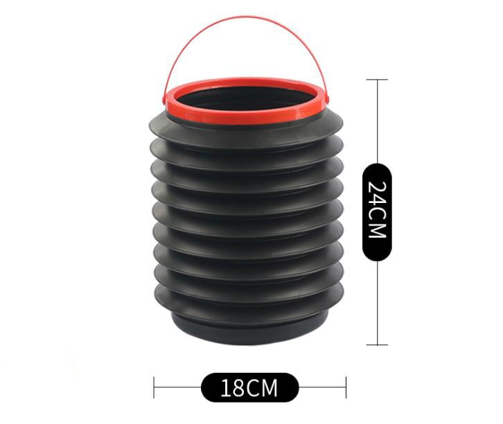 Bil søppelbøtte multifunksjonell uttrekkbar oppbevaringsbøtte bærbar utendørs fiskebøtte vannbøtte sammenleggbar søppelkasse: Rosa