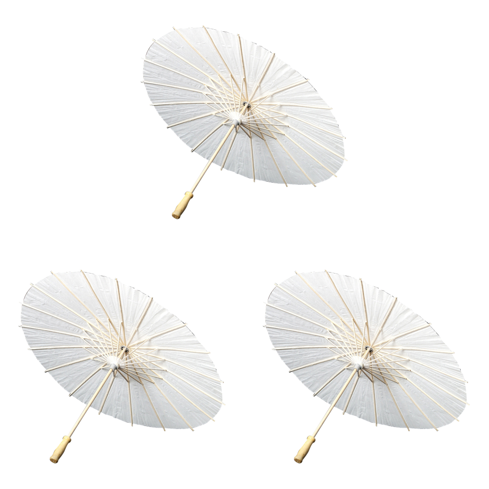 30-1PCS Wit Papier Parasol Paraplu DIY Foto Cosplay Prop Bamboe Paraplu Voor Bruiloft Zomer Strand Decor: Roze