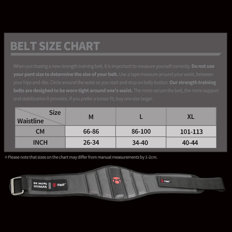 Tmt tyngdlyftande midjebälte för sportmuskulation vikter träning hantlar gym ländryggsskydd skivstång ryggstödsgördel